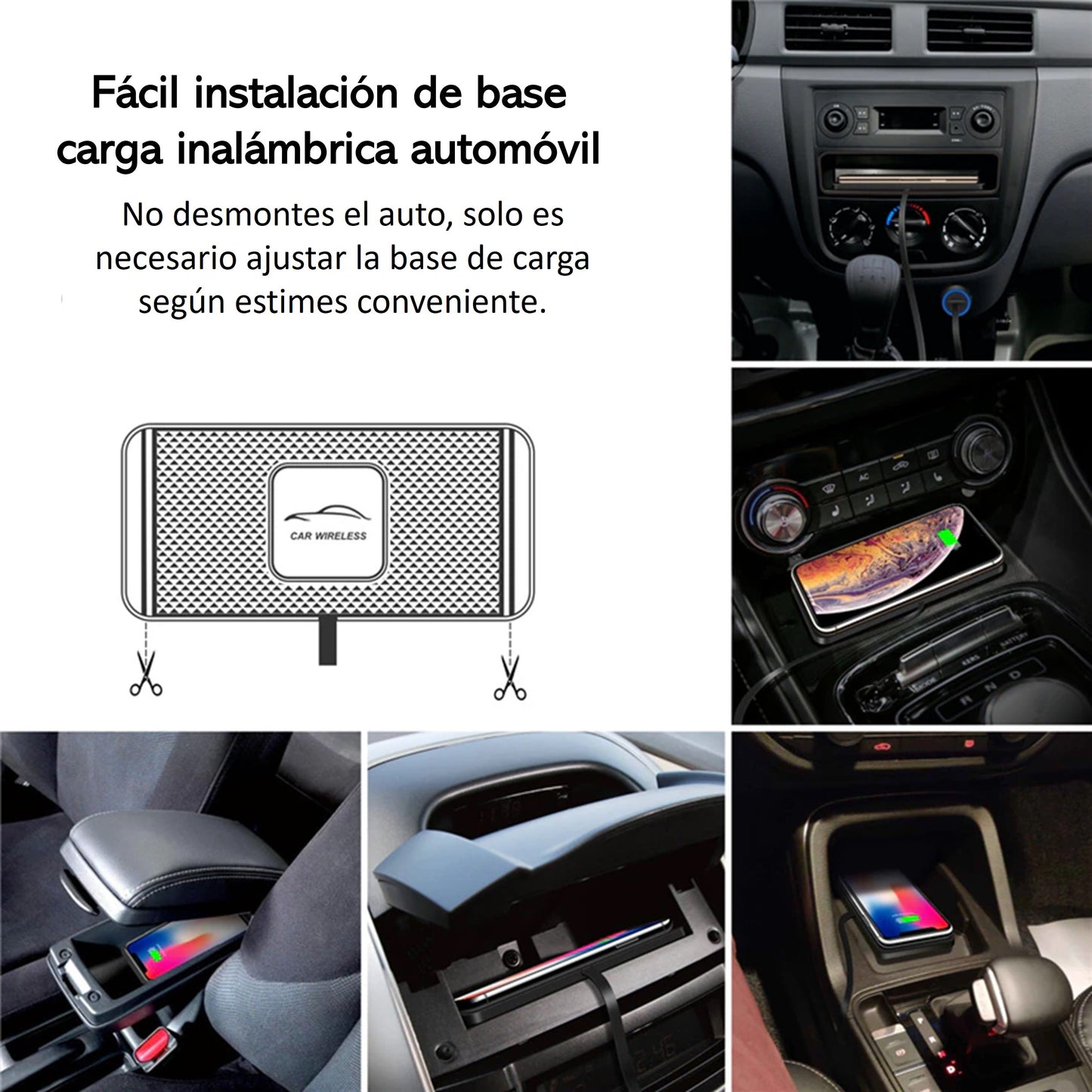 Cargador Auto Inalámbrico 15W Carga Rapida