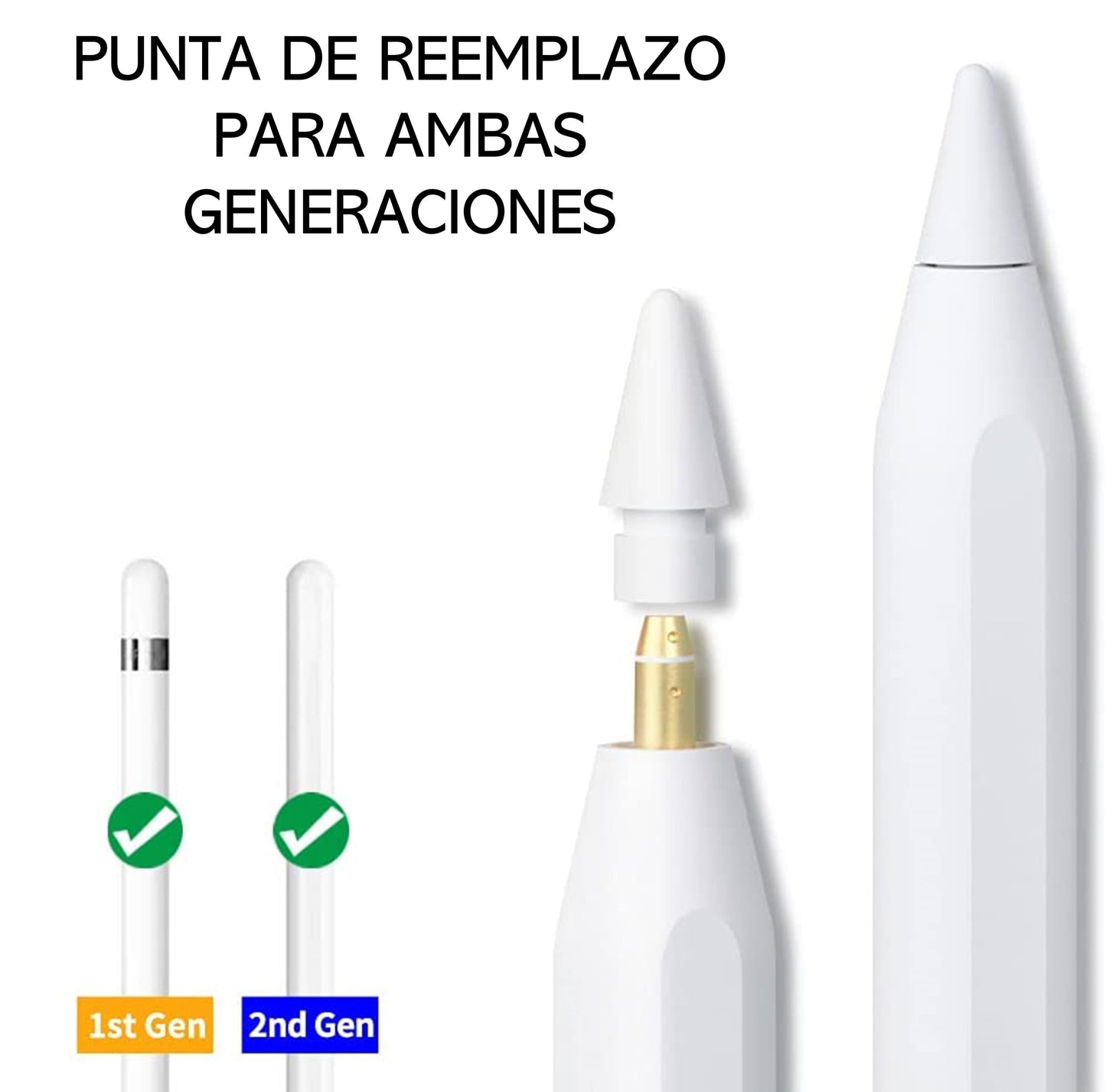 Punta Reemplazo Para Apple Pencil 1era Y 2da Gen Pack 6 Uni