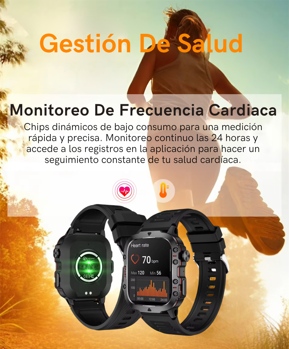 Smartwatch Táctico Militar Bluetooth Reloj Inteligente